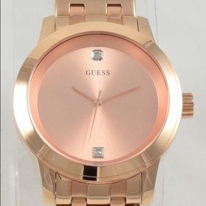 GUESS rose gold diamond accent quartz watch